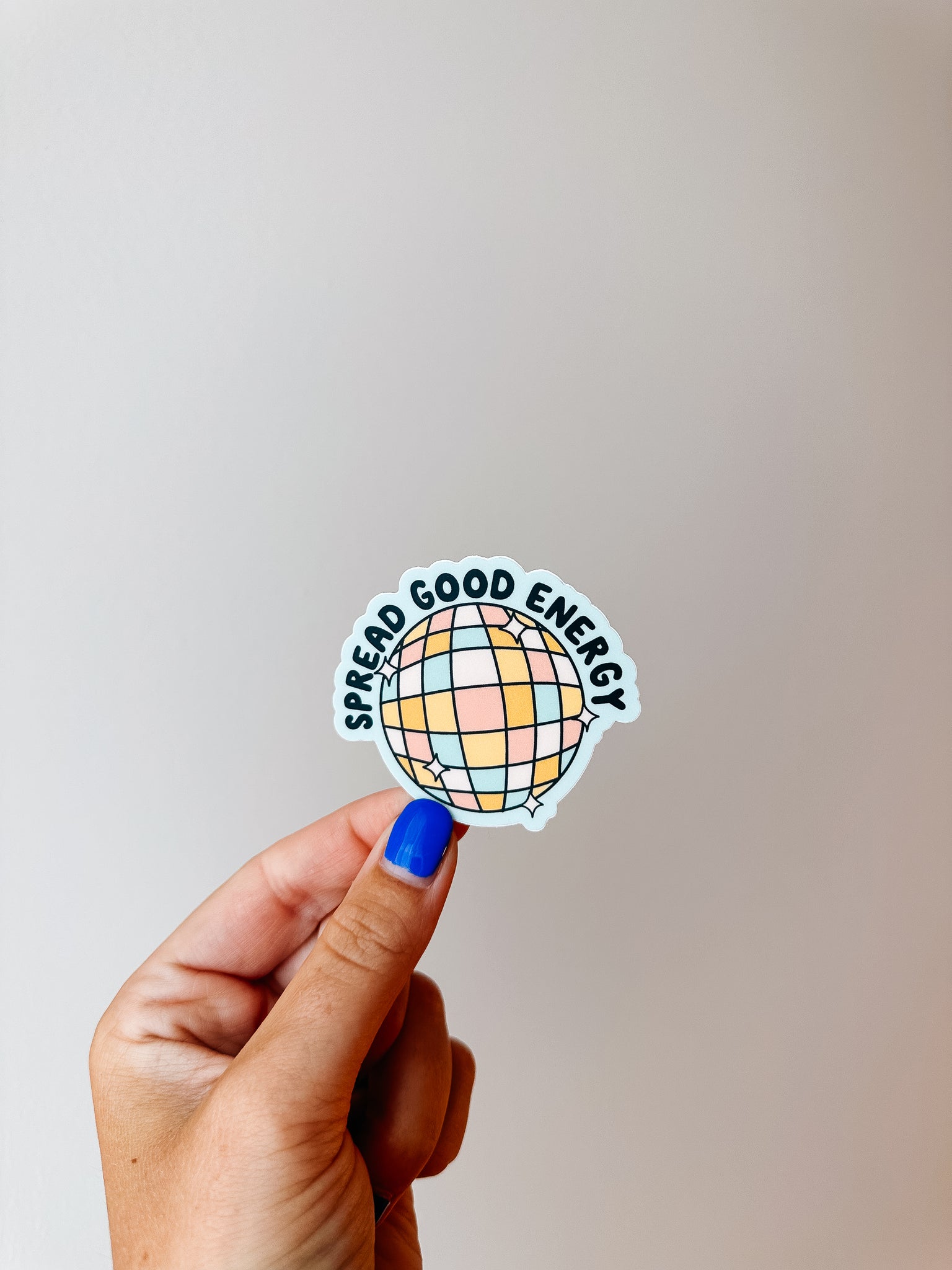 Spread Good Energy Disco Ball Sticker – Made by Emma K